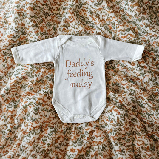 Daddy's feeding buddy short sleeve bodysuit