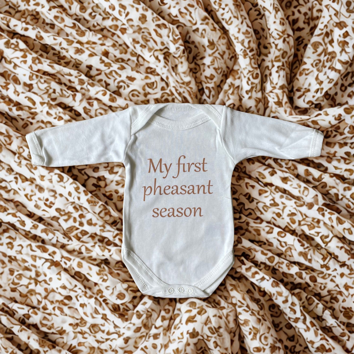 My first pheasant season short sleeve bodysuit