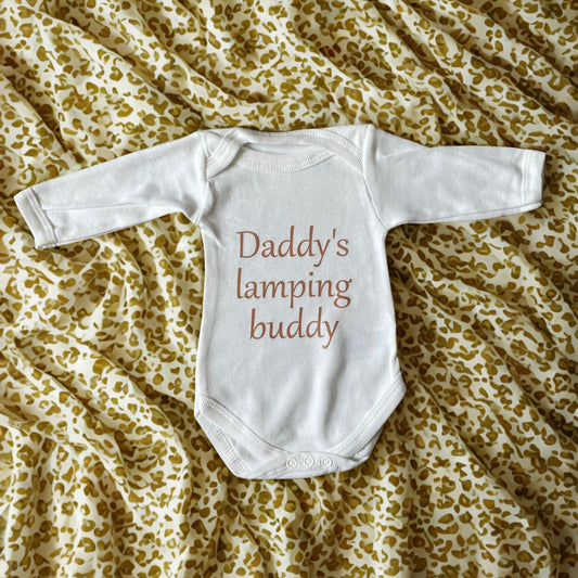Daddy's lamping buddy short sleeve bodysuit